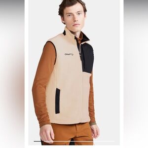 NWT Men’s Craft ADV Explore Pile Fleece Vest M Bone/Black